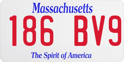 MA license plate 186BV9