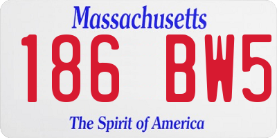 MA license plate 186BW5
