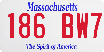 MA license plate 186BW7