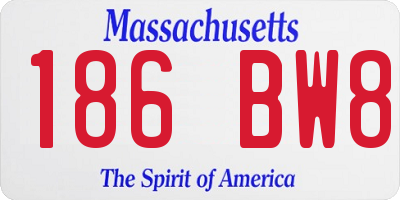 MA license plate 186BW8