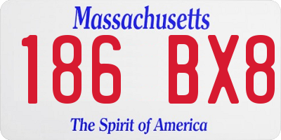 MA license plate 186BX8