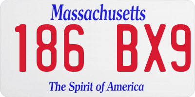 MA license plate 186BX9