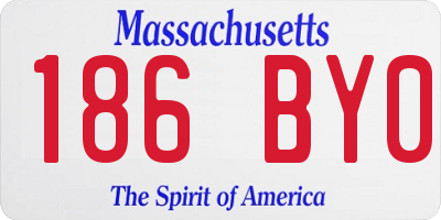 MA license plate 186BY0
