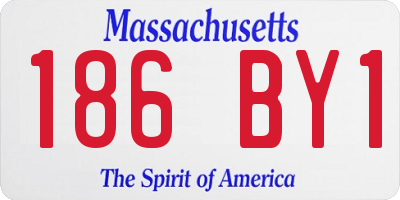 MA license plate 186BY1