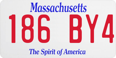 MA license plate 186BY4