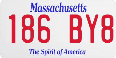 MA license plate 186BY8