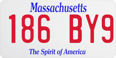 MA license plate 186BY9