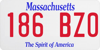 MA license plate 186BZ0