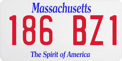 MA license plate 186BZ1