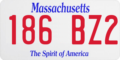 MA license plate 186BZ2