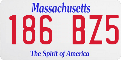 MA license plate 186BZ5