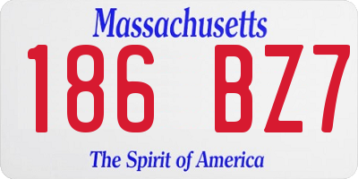 MA license plate 186BZ7