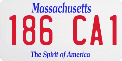 MA license plate 186CA1
