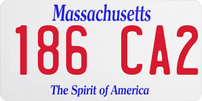 MA license plate 186CA2