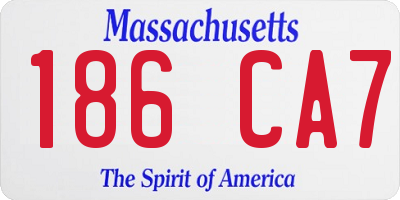 MA license plate 186CA7