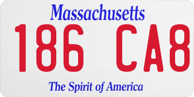 MA license plate 186CA8