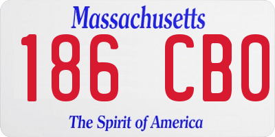 MA license plate 186CB0