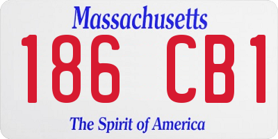 MA license plate 186CB1