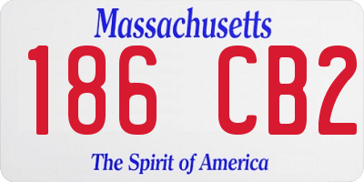 MA license plate 186CB2