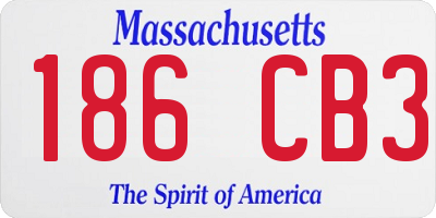 MA license plate 186CB3