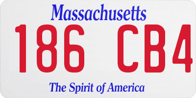 MA license plate 186CB4