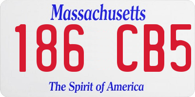 MA license plate 186CB5