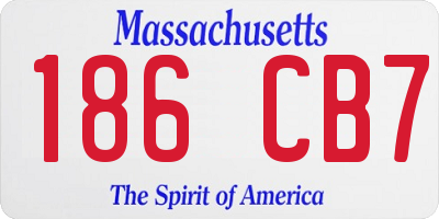 MA license plate 186CB7