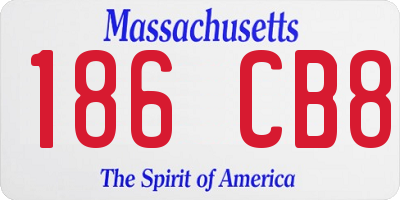 MA license plate 186CB8