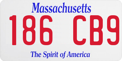 MA license plate 186CB9
