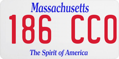 MA license plate 186CC0
