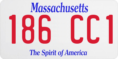 MA license plate 186CC1