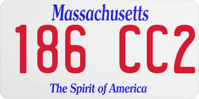 MA license plate 186CC2