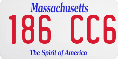 MA license plate 186CC6