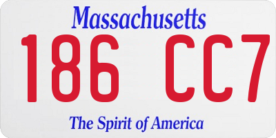 MA license plate 186CC7