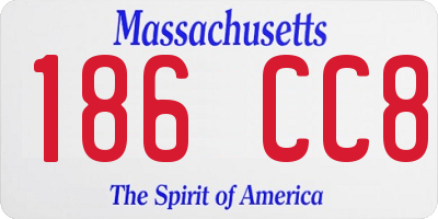 MA license plate 186CC8