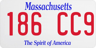 MA license plate 186CC9