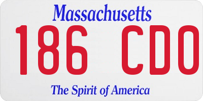MA license plate 186CD0