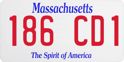 MA license plate 186CD1