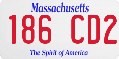 MA license plate 186CD2