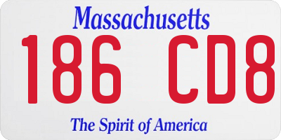 MA license plate 186CD8