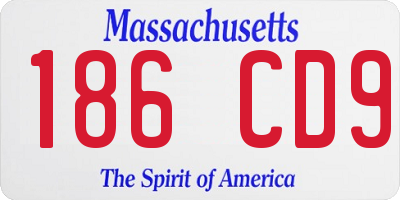 MA license plate 186CD9