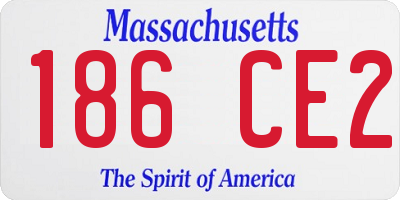 MA license plate 186CE2