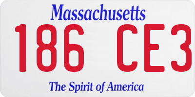 MA license plate 186CE3