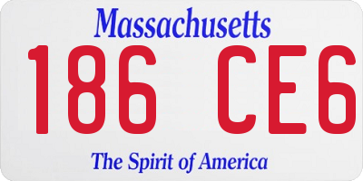 MA license plate 186CE6