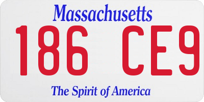MA license plate 186CE9