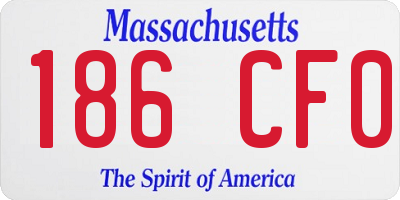 MA license plate 186CF0