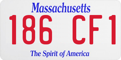 MA license plate 186CF1