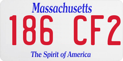 MA license plate 186CF2