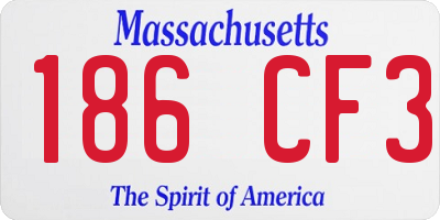 MA license plate 186CF3