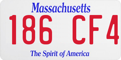 MA license plate 186CF4